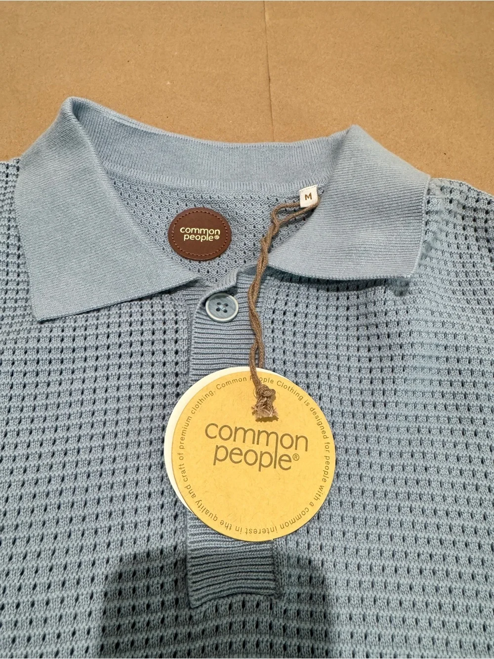 Common People Massie Blue Collar Cotton Sweater Knit Long Sleeve Regular Fit